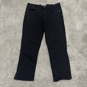 Frame Women's Button Closure Five Pocket Flare Leg Pants Black Size 27